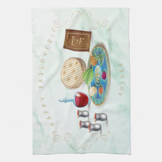 Passover Seder Kosher Pesach Decoratief Theedoek (Verticaal)
