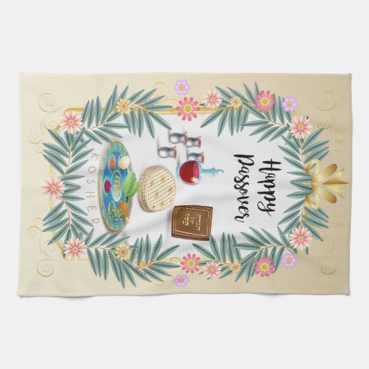  Passover Seder Kosher Pesach Decoratief Theedoek (Horizontaal)