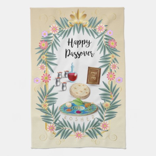 Passover Seder Kosher Pesach Decoratief Theedoek (Verticaal)