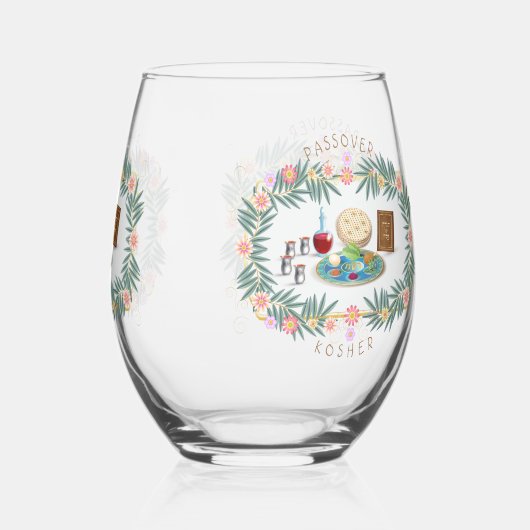 Passover Seder Kosher Pesach Matzah Wijnglas Zonder Voet (Achterkant)