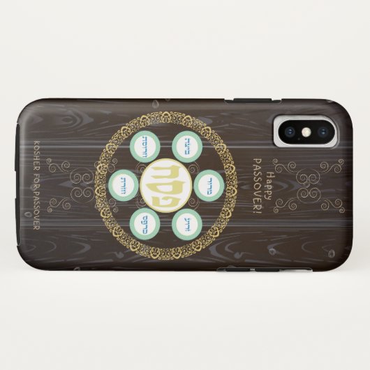  passover Seder Kosher Pesach Wood Textuur Case-Mate iPhone Case (Achterkant (horizontaal))