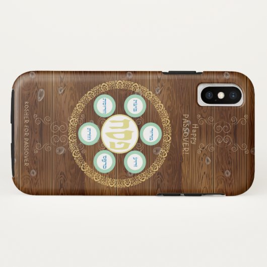 passover Seder Kosher Pesach Wood Textuur Case-Mate iPhone Case (Achterkant (horizontaal))