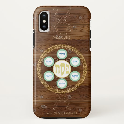  passover Seder Kosher Pesach Wood Textuur Case-Mate iPhone Case (Achterkant)