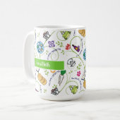 Passover Seder Matza Wijn Kikkers Colorful Quirky Koffiemok (Voorkant links)