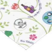 Passover Seder Matzah Wine Kikkers Whimsy w Hebree Tafelkleed (Gekanteld)