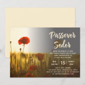 Passover Seder Poppy-uitnodiging Kaart (Voorkant / Achterkant)