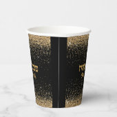 Passover Seder Stylish Black en Gold Glitter Papieren Bekers (Rechts)