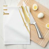 Passover Seder Urchatz Elegant Gold Kitchen Towel Theedoek (Quarter Fold)