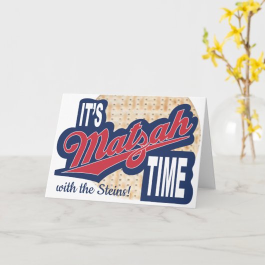 Passover Seder Wenskaart "Het is MATZAH Time" Kaart (Gele Bloem)
