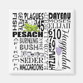 Passover Square Magnet "Dayenu and more..." (Voorkant)