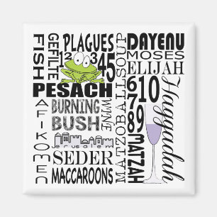 Passover Square Magnet "Dayenu and more..."