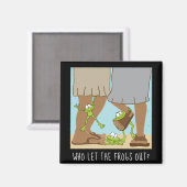 Passover Square Magnet die de kikkers uit Funny li (Voorkant / Achterkant)