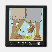 Passover Square Magnet die de kikkers uit Funny li (Voorkant)