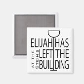 Passover Square Magnet "Elijah heeft het gebouw ve (Voorkant / Achterkant)