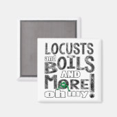 Passover Square Magnet "Locusts & Boils & more..." (Voorkant / Achterkant)
