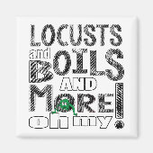 Passover Square Magnet "Locusts & Boils & more..." (Voorkant)
