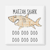 Passover Square Magnet "Matzah Shark Doo Doo Doo" (Voorkant)