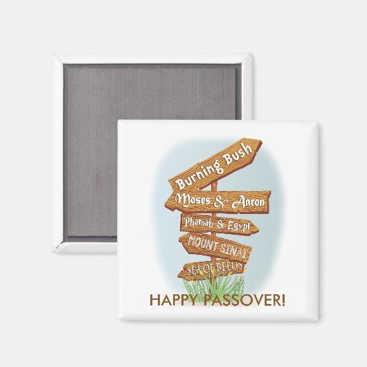 Passover Square Magnet "Signs of that Time" (Voorkant / Achterkant)