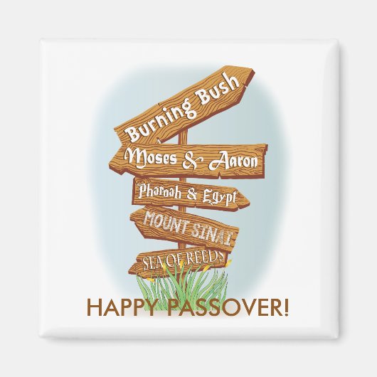 Passover Square Magnet "Signs of that Time" (Voorkant)