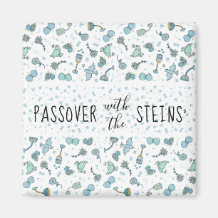 Passover Square Magnet Whimsical Seder Time