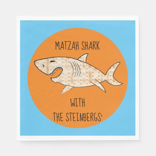 Passover Standaard Servetten Matzah Shark Patroon (Voorkant)