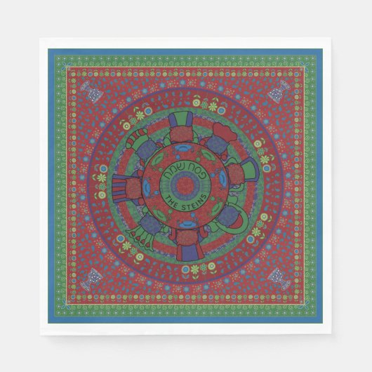 Passover Standard Napels - Seder Table Pattern Servet (Voorkant)