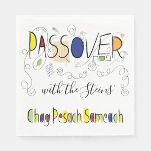 Passover Standard Napkins Chag Sameach Patroon Servet
