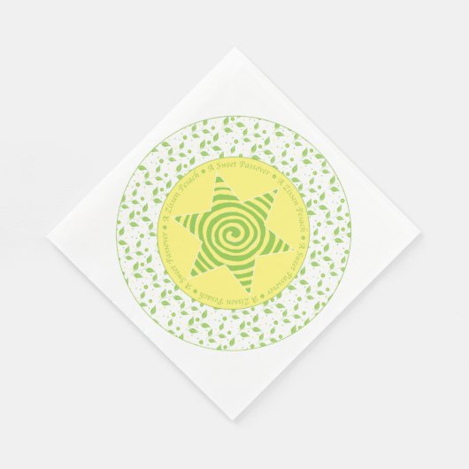 Passover Standard Napkins ""Groene/gele bladeren" Servet (Hoek)