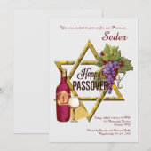 Passover Star van David Invitation Kaart (Voorkant / Achterkant)