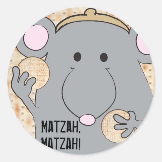 Passover Sticker Circle "Matzah Matzah" (Voorkant)