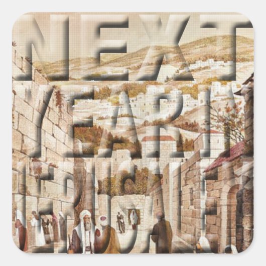 Passover Sticker Square "Jerusalem" (Voorkant)