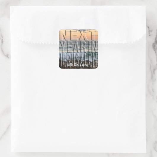 Passover Sticker Square "Jerusalem Beach" (Tas)
