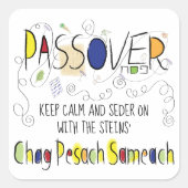 Passover Sticker Square "Seder On" (Voorkant)