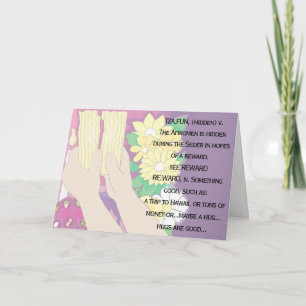 Passover Wenskaart "Tsafun betekent..." Kaart