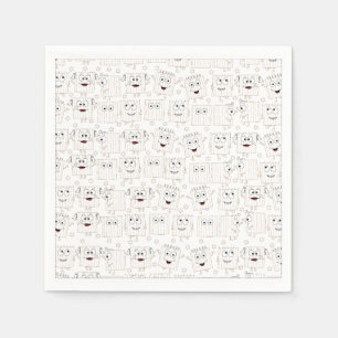 Passover White Cocktail Napkins Matzah Pattern Servet