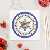 Passover White Standard Napkins "Blue/Yellow Star" Servet (Insitu)
