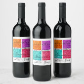 Passover Wine Fles Etiket Kleurrijke Matzahs (Flessen)