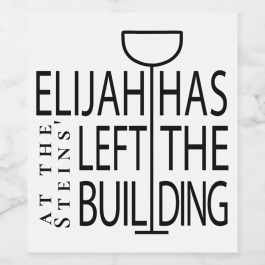 Passover Wine Fles Label Elijah Linkergebouw Wijn Etiket (Enkel label)