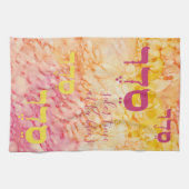 Passover Yellow Pinks SederTime Kitchen Towel Theedoek (Horizontaal)