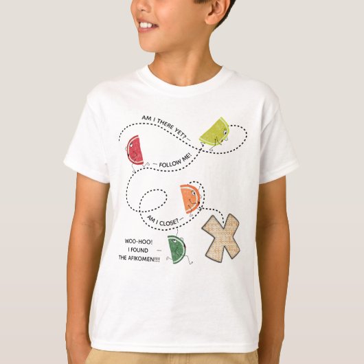 Passover "Zoek de buik" Kinder Basic T-Shirt (Voorkant)