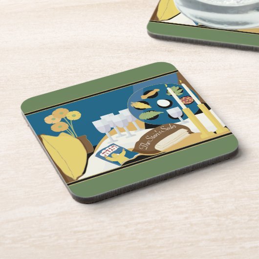 Passoverseur-Onderzetters "Passover Seder" Bier Onderzetter (Linkerzijde)