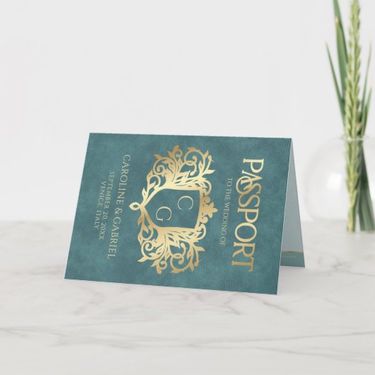 Passport Destination Wedding Invitation (Voorkant)