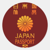 PASSPORT(JAPAN) RONDE STICKER (Voorkant)