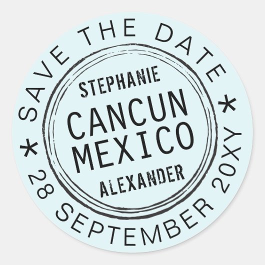 Passport Stamp STICKER - BEWERKEN VAN ALLE KLEUREN (Voorkant)