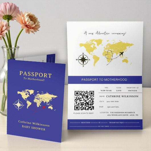Passport To Motherhood Baby Shower Adventure  Aankondiging