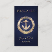 Passport Travel Agent World Map Boarding Pass Visitekaartje (Voorkant)