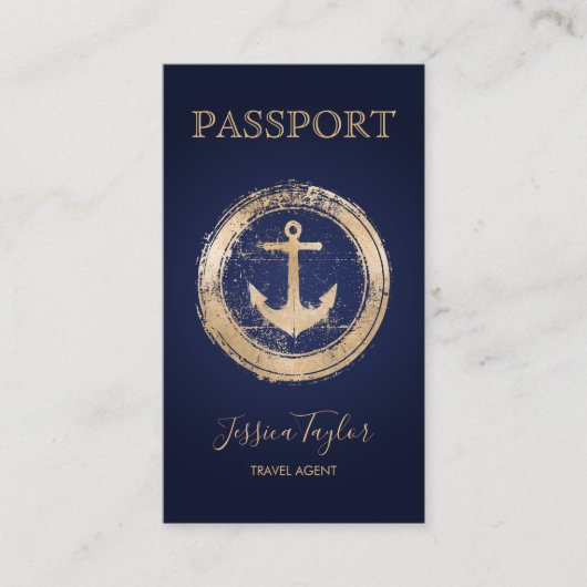 Passport Travel Agent World Map Boarding Pass Visitekaartje (Voorkant)