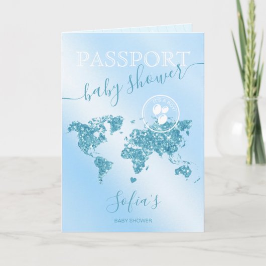 Passport Travel Boy Baby shower Adventure begint (Voorkant)