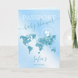 Passport Travel Boy Baby shower Adventure begint