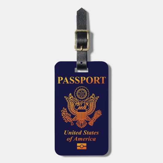 PASSPORT(USA) BAGAGELABEL (Voorkant verticaal)